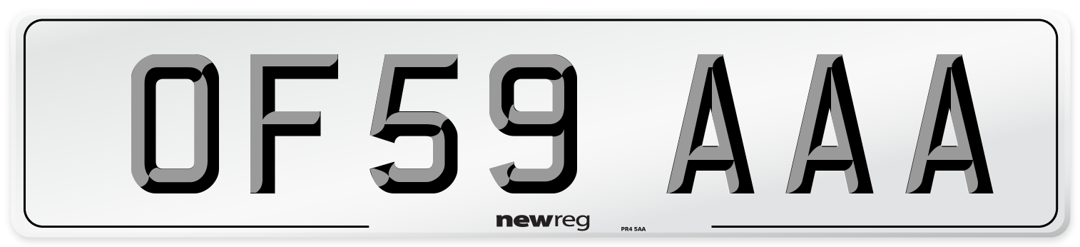 OF59 AAA Number Plate from New Reg